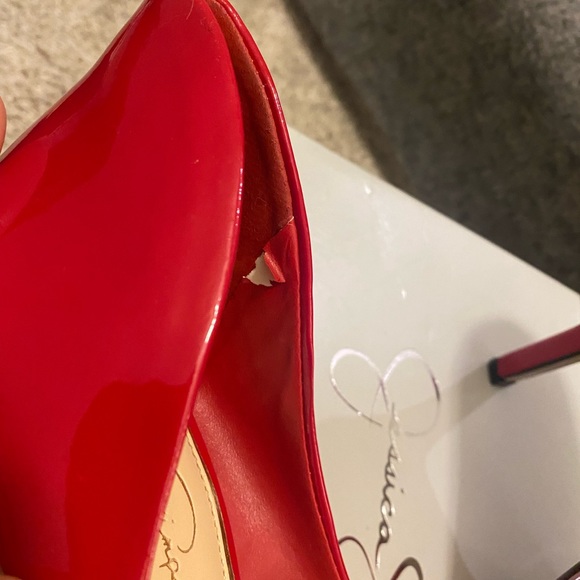 Jessica Simpson Patent Leather Red Pumps. Size 9. Worn a couple of times . - Picture 4 of 5
